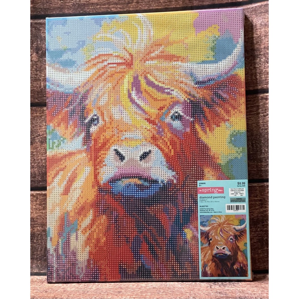 Highland Cow Diamond Painting Kit Hobby Lobby New
